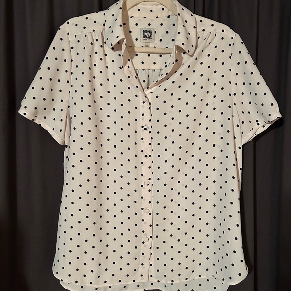Polka Dot Short Sleeve Blouse - Picture 3 of 3